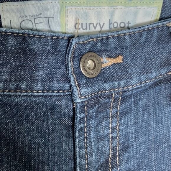 Loft Curvy Bootcut Jeans Women’s 4 Dark Wash Stretch Denim Low Rise - Picture 8 of 11